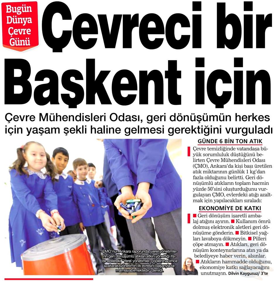 5 HAZİRAN "DÜNYA ÇEVRE GÜNÜ"
BASIN AÇIKLAMASI
