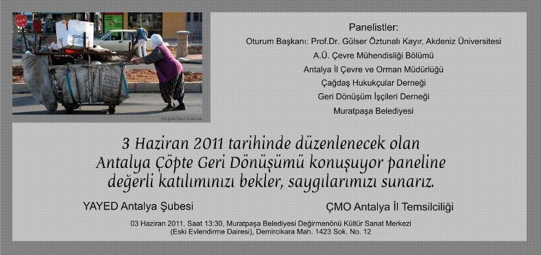 ANTALYA ÇÖPTE GERİ DÖNÜŞÜMÜ KONUŞUYOR PANELİ 