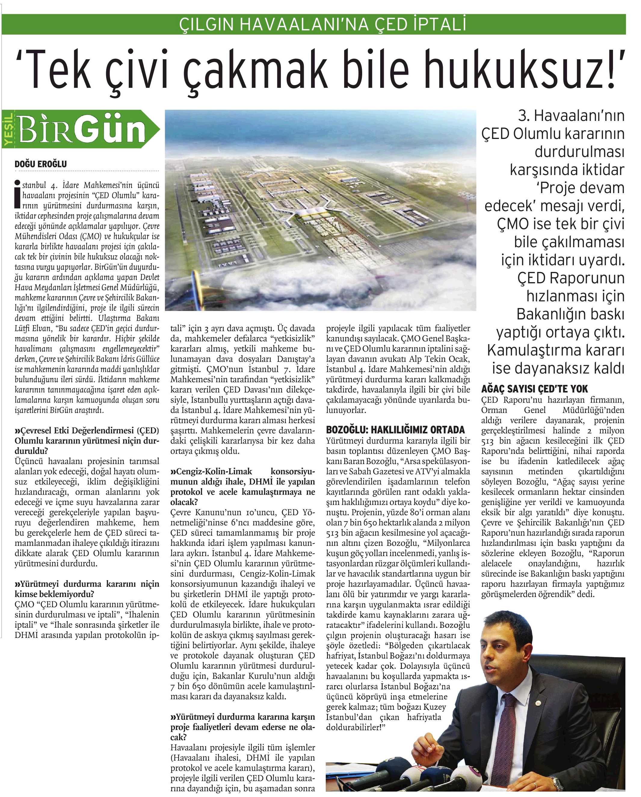 TEK ÇİVİ ÇAKMAK BİLE HUKUKSUZ!`BİRGÜN GAZETESİ)