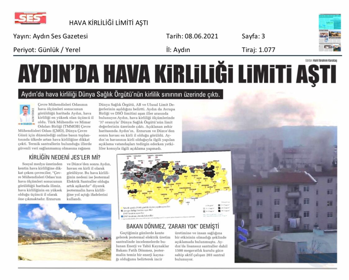 HAVA KİRLİLİĞİ LİMİTİ AŞTIAYDIN SES GAZETESİ)